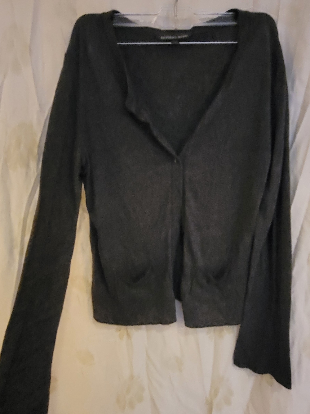 Victoria's Secret Charcoal Grey Lightweight V-Neck Button Cardigan Sweater M